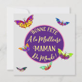 Carte Joyeuse fête maman - papillons multicolores (Devant)