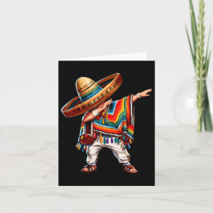 Carte Joyeuse fête mexicaine 2025 Boy Dabbing Poncho Cin