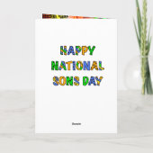Carte Joyeuse Fête Nationale des Fils | 28 septembre (Dos)