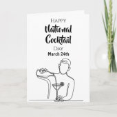 Carte Joyeuse fête nationale du cocktail - 24 mars (Devant)