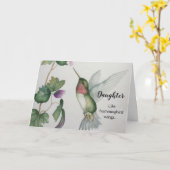 Carte Joyeuse fille Anniversaire Hummingbird Élégant (Fleur jaune)