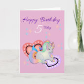 Carte Joyeuse fille du 5e anniversaire (Devant)