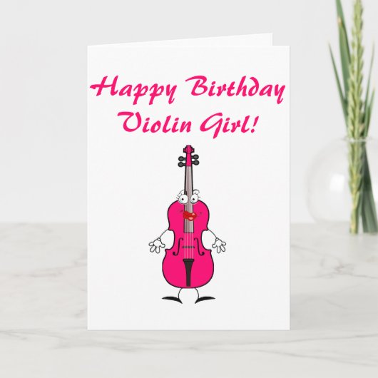 Carte Joyeuse fille violon anniversaire (Devant)