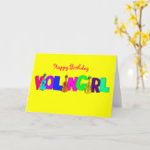 Carte Joyeuse fille violon anniversaire (Fleur jaune)