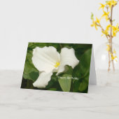 Carte Joyeuse Fleur blanche d'anniversaire (Fleur jaune)