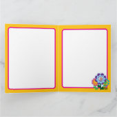 Carte Joyeuse Fleur d'anniversaire Retro joyeux (Intérieur)