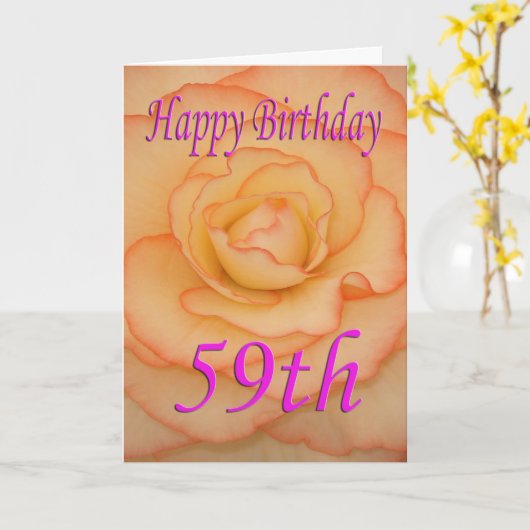 Carte Joyeuse Fleur du 59e anniversaire (Fleur jaune)