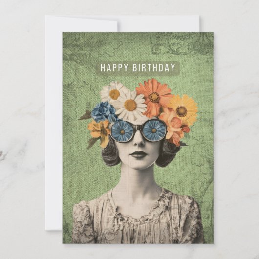 Carte Joyeuse Fleur Surreal Anniversaire (Devant)