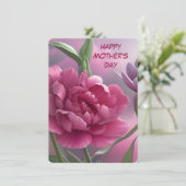 Carte Joyeuse Fleurs de la Fête des Mères, Peony, Floral (Debout devant)