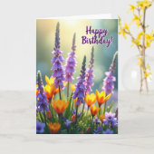 Carte Joyeuse Florale Lumineuse (Fleur jaune)