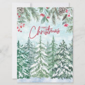 Carte Joyeuse forêt de Noël, baies rouges, Pinecones (Devant)