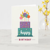 Carte Joyeuse Gâteau Pointillisme (Fleur jaune)
