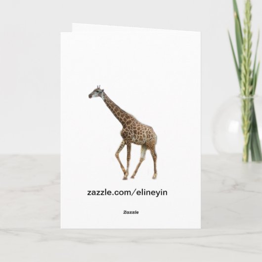 Carte Joyeuse Giraffe d'anniversaire (Dos)