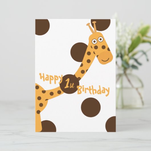 Carte Joyeuse Giraffe d'anniversaire (Debout devant)