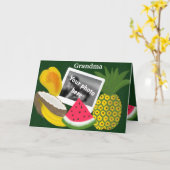 Carte Joyeuse grand-mère avec des fruits (Fleur jaune)