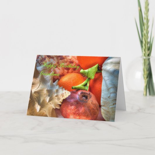 Carte Joyeuse grand-mère d'anniversaire - Coquilles et f (Devant)