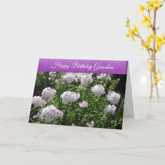 Carte Joyeuse Grand-mère d'anniversaire Fleurs blanches  (Fleur jaune)