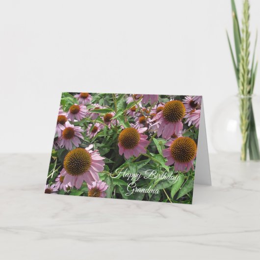 Carte Joyeuse Grand-mère d'anniversaire Fleurs blanches  (Devant)
