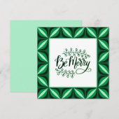 Carte Joyeuse Green Retro Christmas Flat (Devant / Derrière)