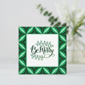 Carte Joyeuse Green Retro Christmas Flat (Debout devant)