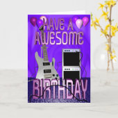 Carte Joyeuse guitare d'anniversaire/Amp par Valxart (Fleur jaune)