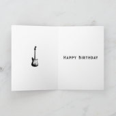 Carte Joyeuse Guitare électrique d'anniversaire noir et  (Intérieur)