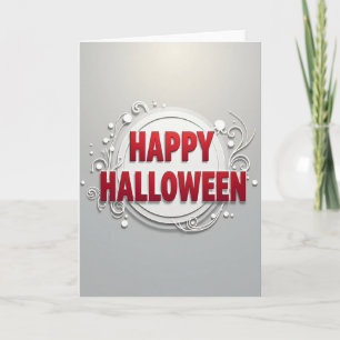 Carte Joyeuse Halloween Rouge Clair
