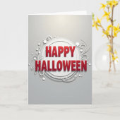 Carte Joyeuse Halloween Rouge Clair (Fleur jaune)