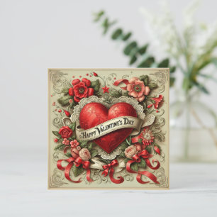 Carte Joyeuse illustration décorative de la Saint-Valent