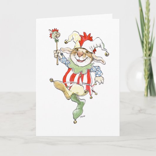 Carte Joyeuse Jester Rabbit Card (Devant)
