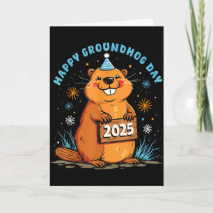 Carte Joyeuse journée de la marmotte 2025 Enfants Tout-p