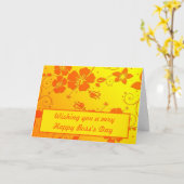 Carte Joyeuse Journée des Boss avec fleurs d'hibiscus (Fleur jaune)