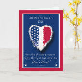 Carte Joyeuse Journée des forces armées, coeur du héros (Fleur jaune)