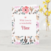 Carte Joyeuse Journée des mères à ma nièce Aquarelle bla (Fleur jaune)