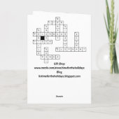 Carte Joyeuse Journée des mots croisés | 21 décembre (Dos)