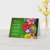 Carte Joyeuse Journée des Patrons pour la patronne avec  (Fleur jaune)