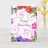 Carte Joyeuse journée des patrons pour patronne féminine (Fleur jaune)