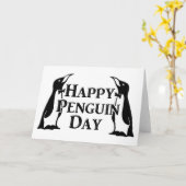 Carte Joyeuse journée des pingouins (Fleur jaune)