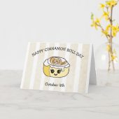 Carte Joyeuse journée du roulé à la cannelle le 4 octobr (Fleur jaune)