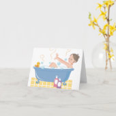 Carte Joyeuse Journée du Spa de la maison - femme dans l (Fleur jaune)