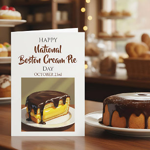 Carte Joyeuse Journée nationale de la tarte Boston Cream