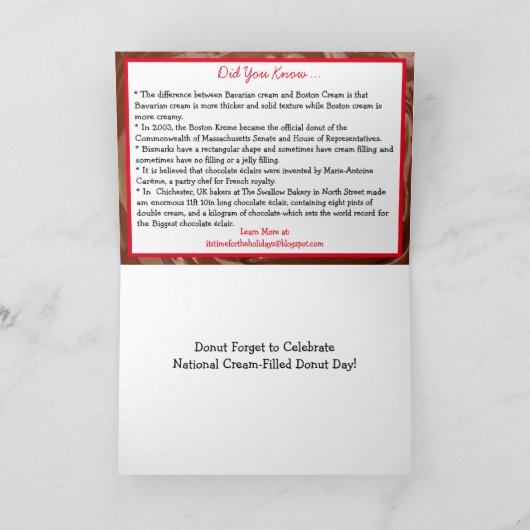 Carte Joyeuse Journée nationale des donuts fourrés à la (Intérieur)