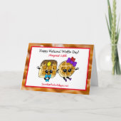 Carte Joyeuse Journée nationale des gaufres + Recette (Devant)