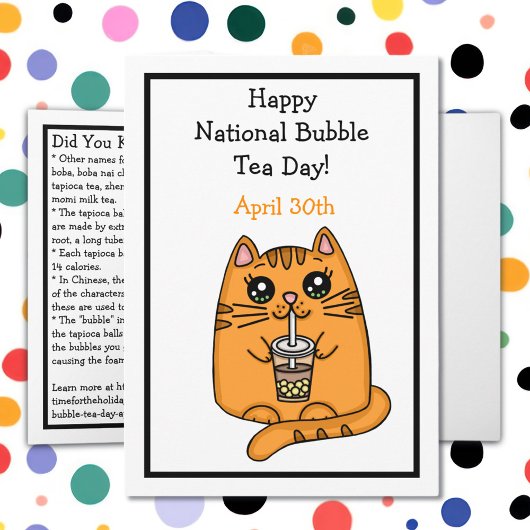 Carte Joyeuse Journée nationale du bubble tea - 30 avril