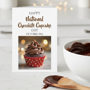 Carte Joyeuse Journée nationale du cupcake au chocolat