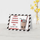 Carte Joyeuse Journée nationale du milkshake au chocolat (Fleur jaune)