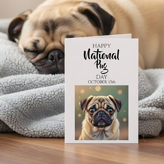 Carte Joyeuse Journée nationale du pug | 15 octobre