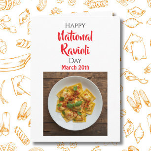 Carte Joyeuse Journée nationale du ravioli - 20 mars