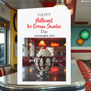 Carte Joyeuse Journée nationale du sundae de glace 11