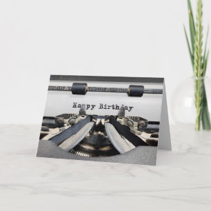 Carte Joyeuse machine à écrire rétro Anniversaire